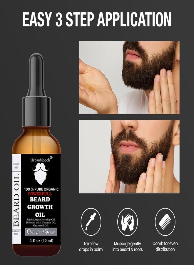 UrbanMooch Beard Growth Oil 30 ml for Faster Beard Growth & Thicker Looking Beard | Natural Actives Only | No Harmful Chemicals - Image 5